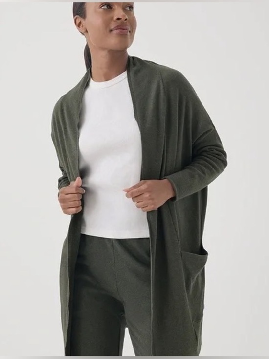 Pact Sweaters - NWT PACT dark olive green organic cotton cardigan M/L